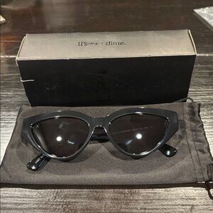 Les Specs x Dime Black Cat-Eye Sunglasses